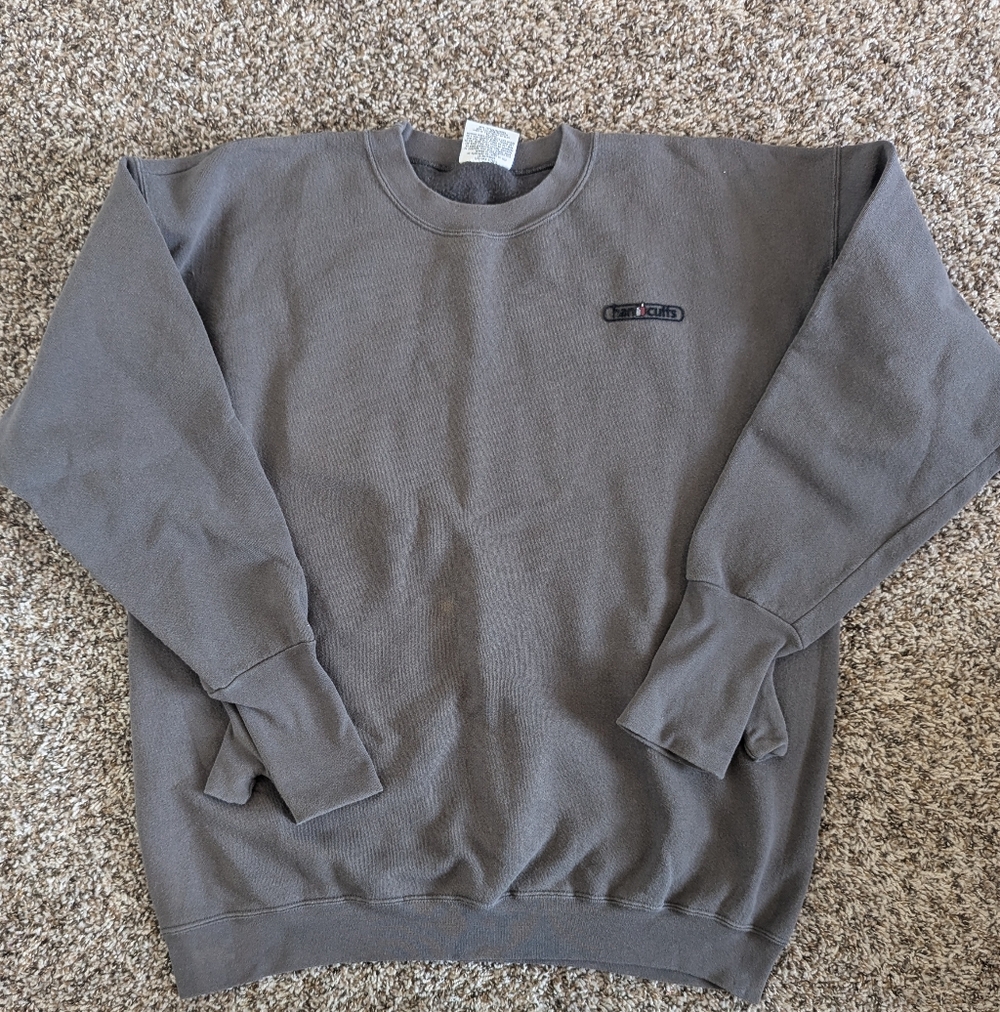 Handicuffs Vintage Gray Sweatshirt With Thumb Holes X Large / XL